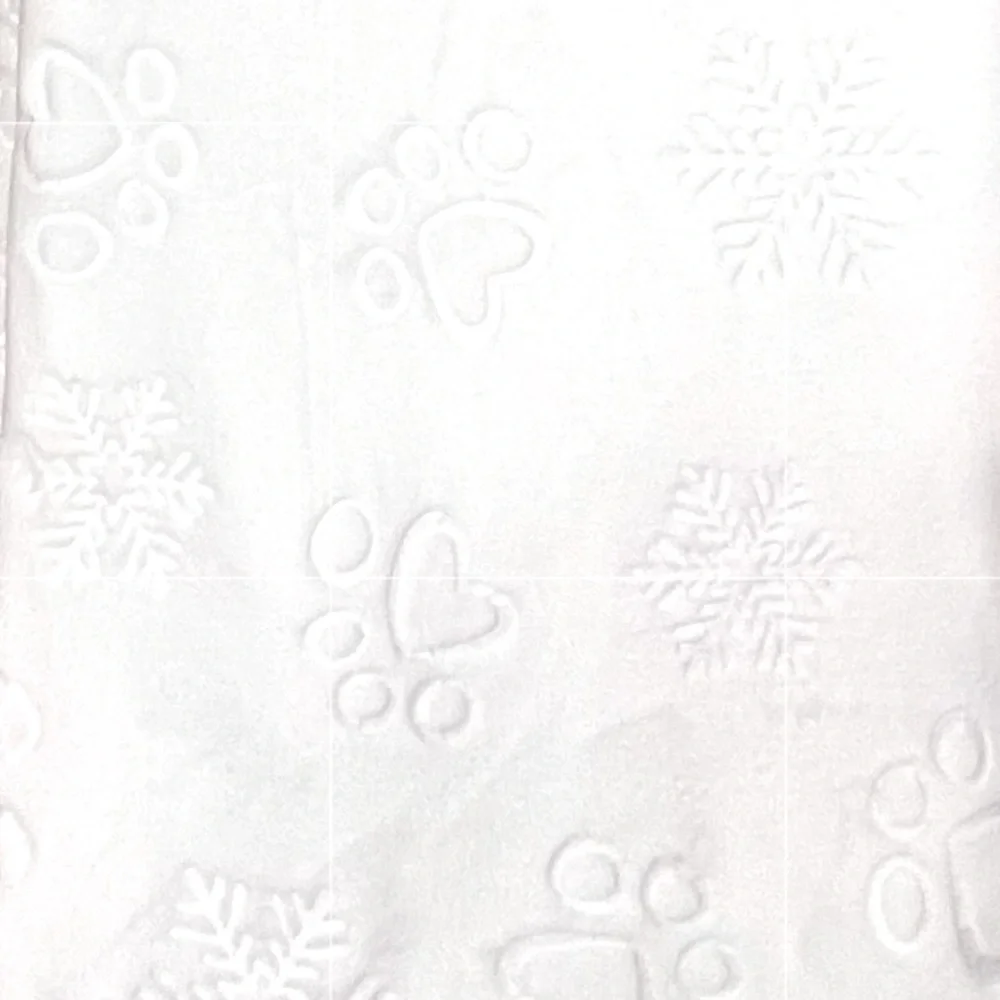 PETS - Deck The Paws - ‘Paws & Snowflakes - White’ Plush throw 50”x70” NWT Firm!